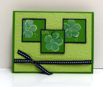 Gumball Green, Night of Navy & Pear Pizzazz make up this bright card